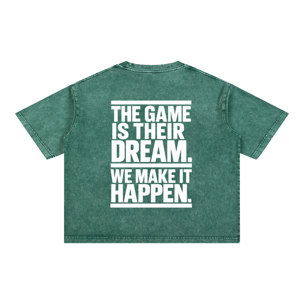 Mineral Wash Boxy Cotton T-Shirt Make it Happen