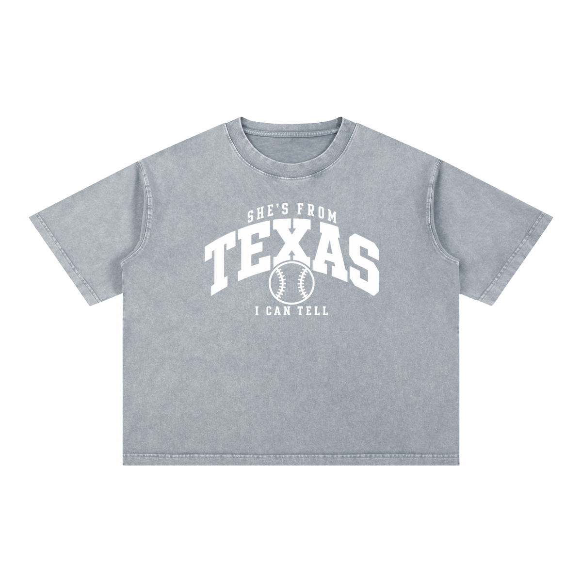 Mineral Wash Boxy Cotton T-Shirt TEXAS
