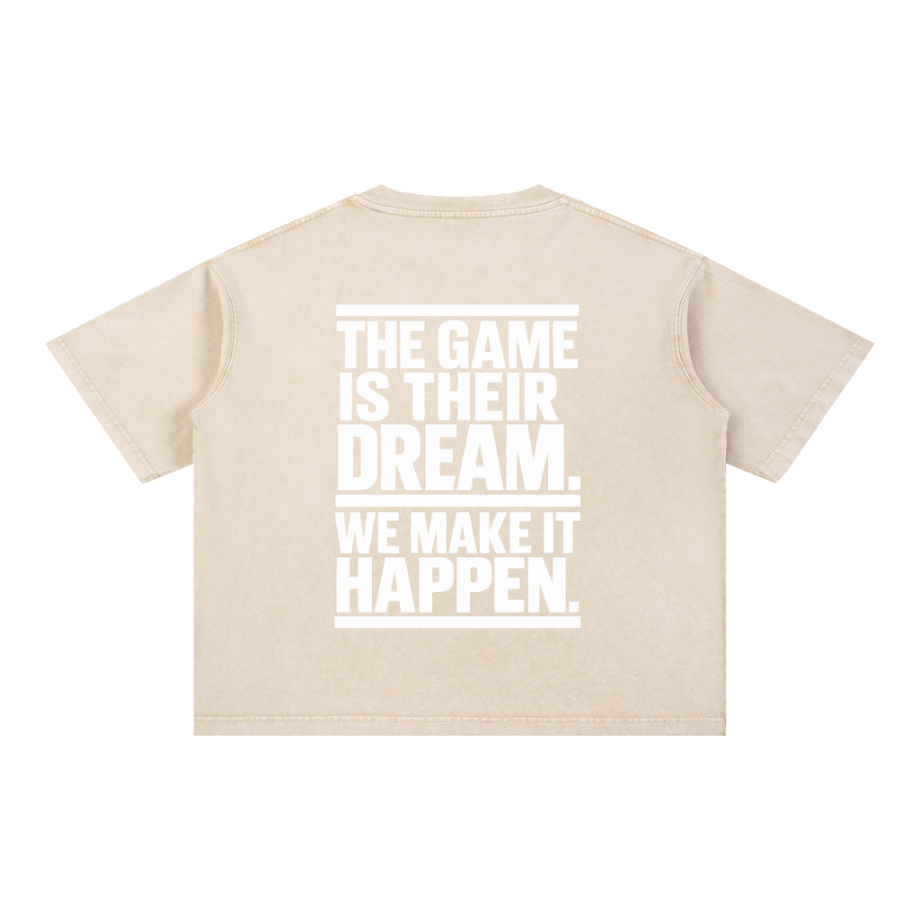 Mineral Wash Boxy Cotton T-Shirt Make it Happen