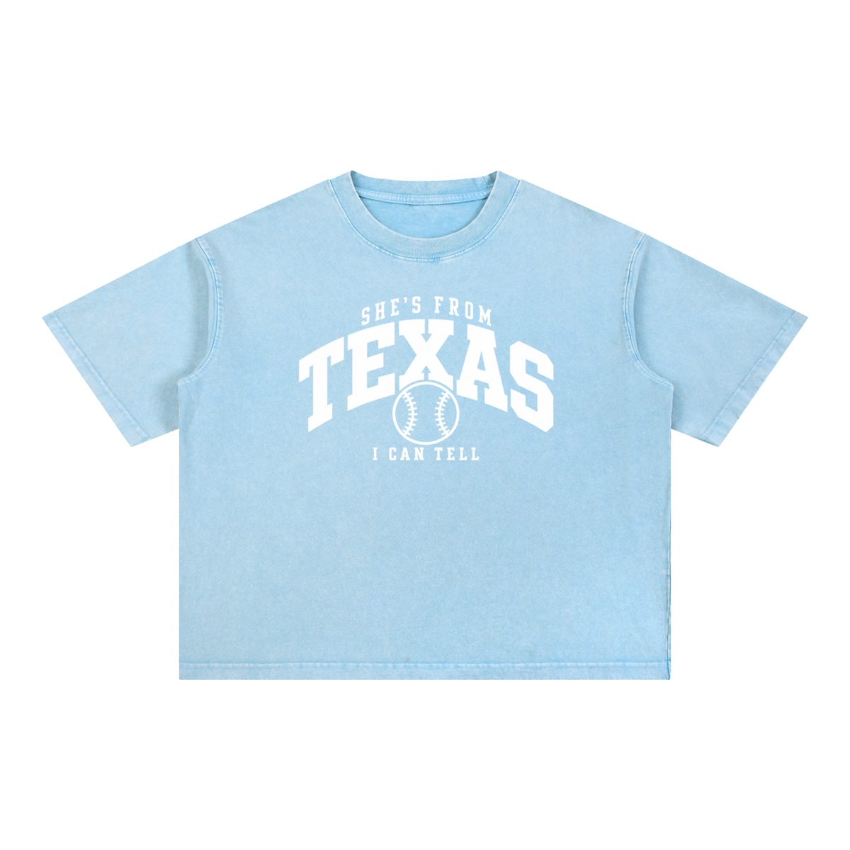 Mineral Wash Boxy Cotton T-Shirt TEXAS