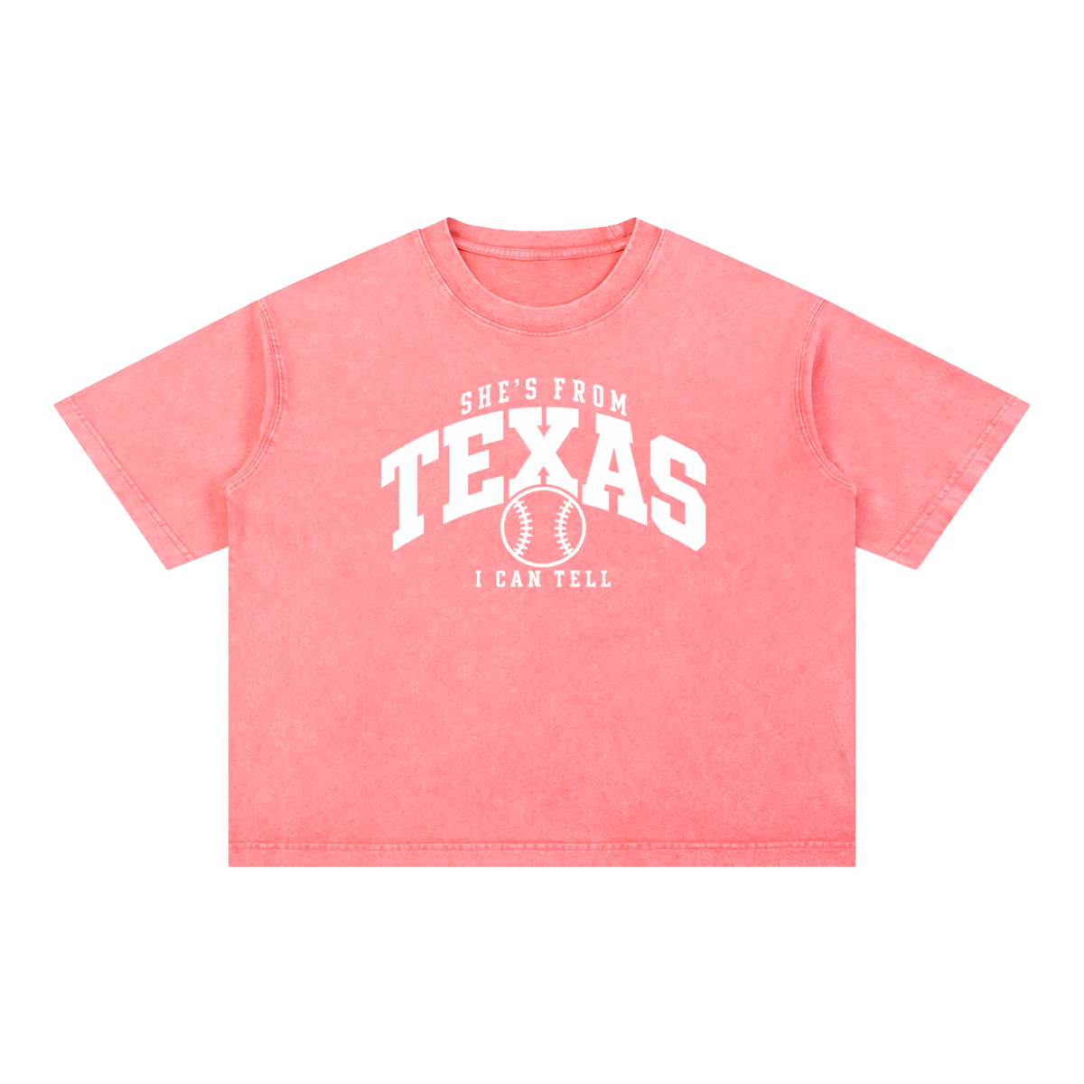 Mineral Wash Boxy Cotton T-Shirt TEXAS