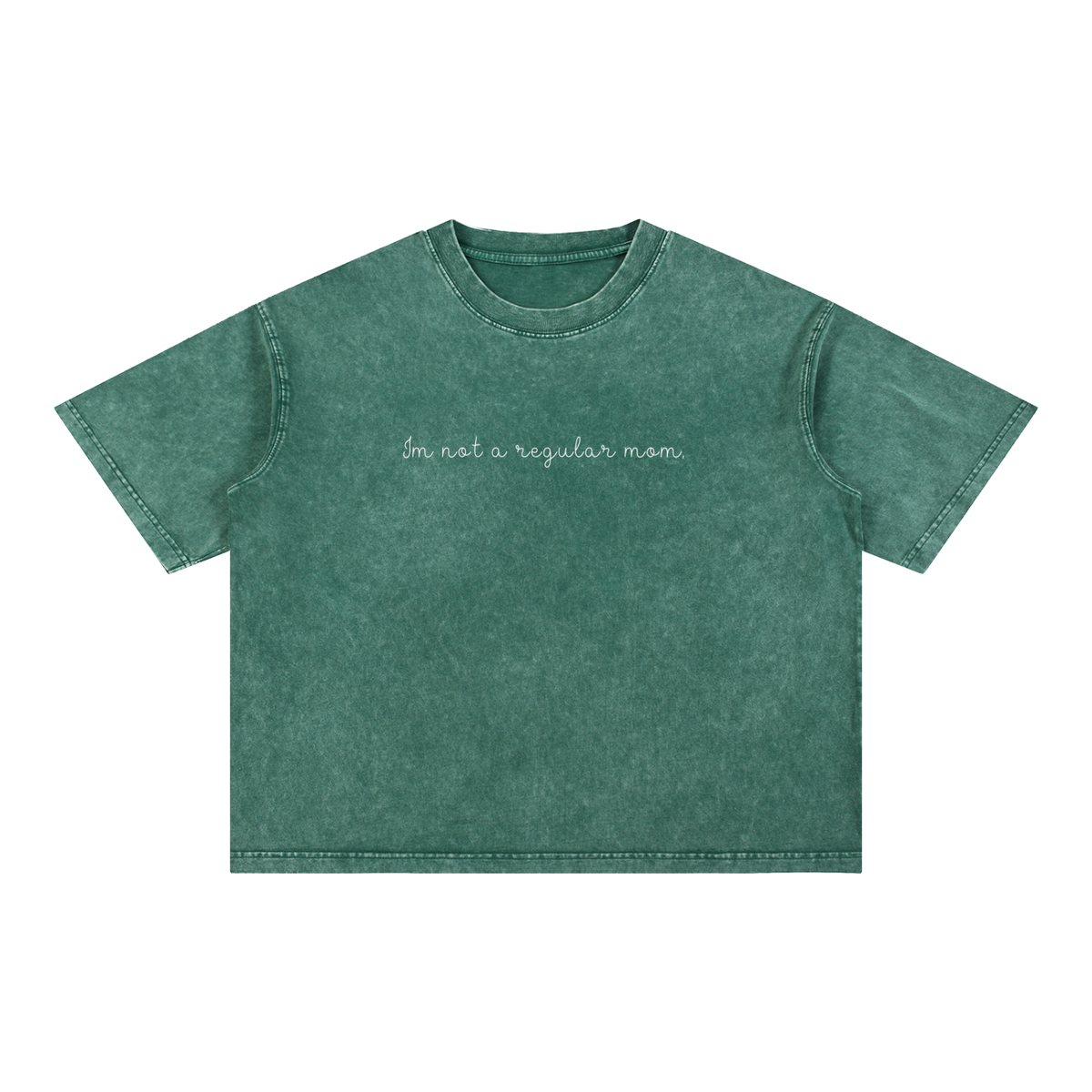 Mineral Wash Boxy Cotton T-Shirt Regular Mom
