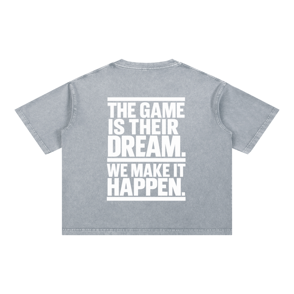 Mineral Wash Boxy Cotton T-Shirt Make it Happen