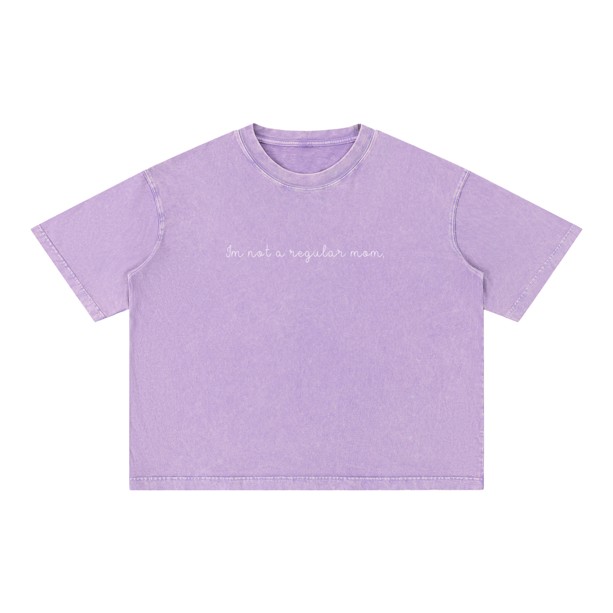 Mineral Wash Boxy Cotton T-Shirt Regular Mom