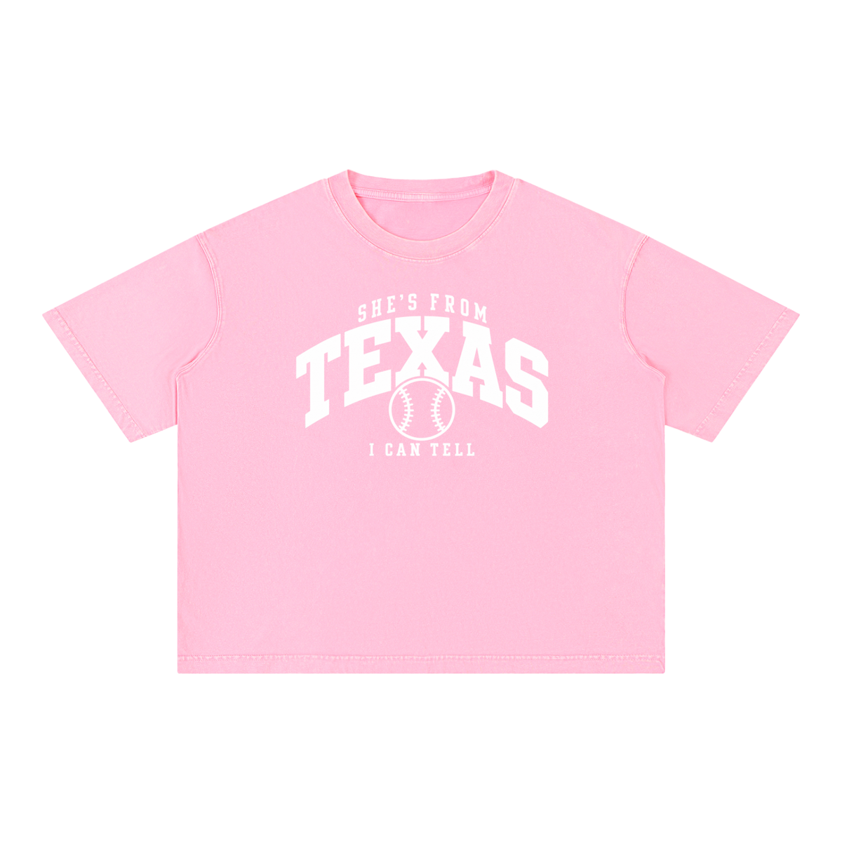 Mineral Wash Boxy Cotton T-Shirt TEXAS