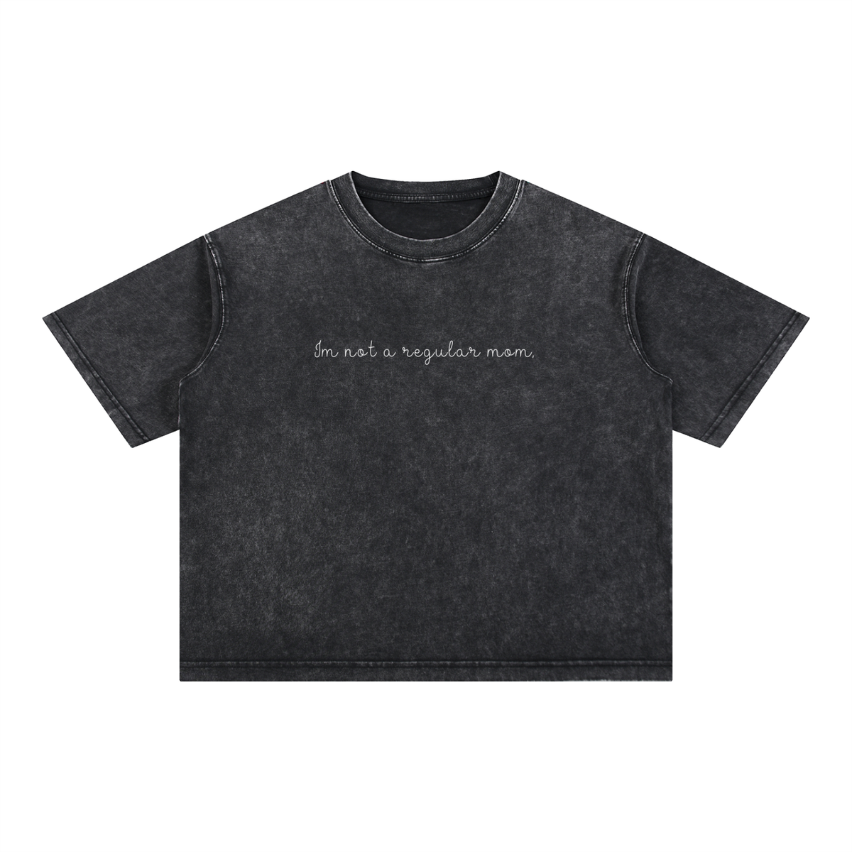 Mineral Wash Boxy Cotton T-Shirt Regular Mom