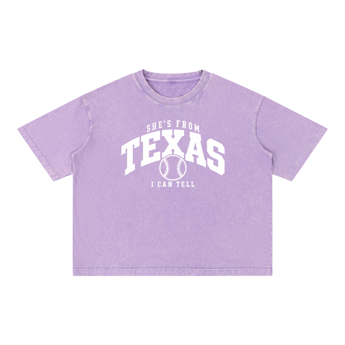 Mineral Wash Boxy Cotton T-Shirt TEXAS