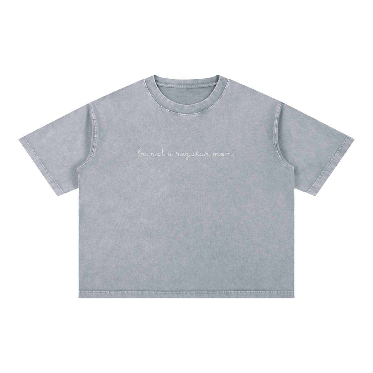 Mineral Wash Boxy Cotton T-Shirt Regular Mom