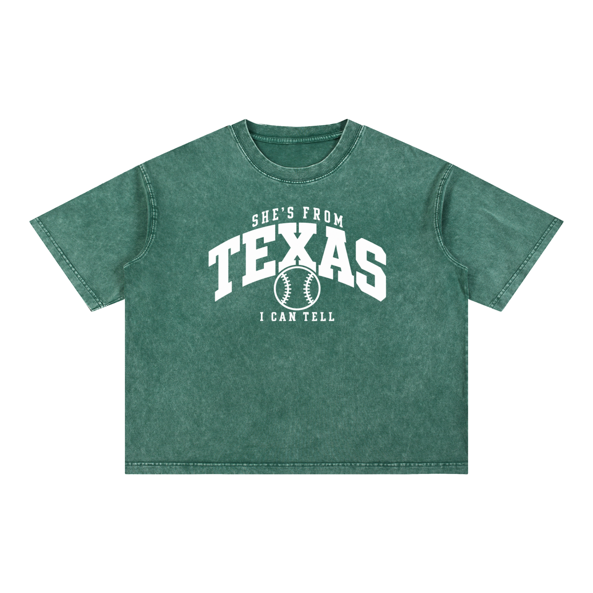 Mineral Wash Boxy Cotton T-Shirt TEXAS