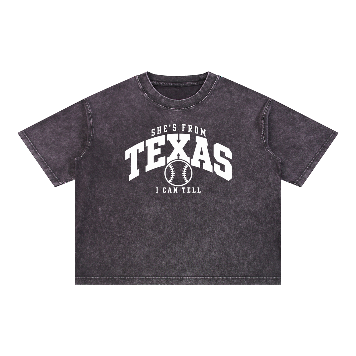 Mineral Wash Boxy Cotton T-Shirt TEXAS