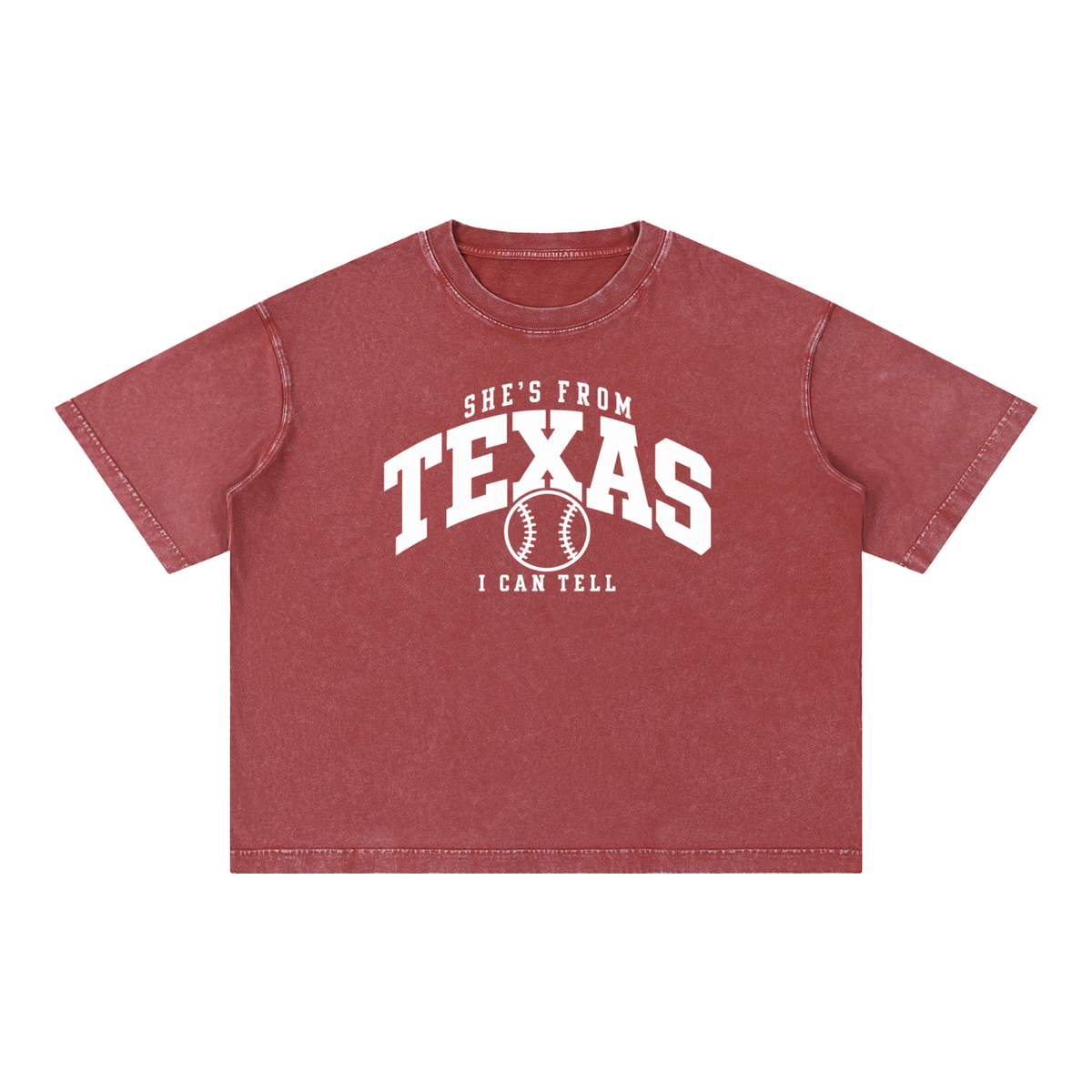 Mineral Wash Boxy Cotton T-Shirt TEXAS
