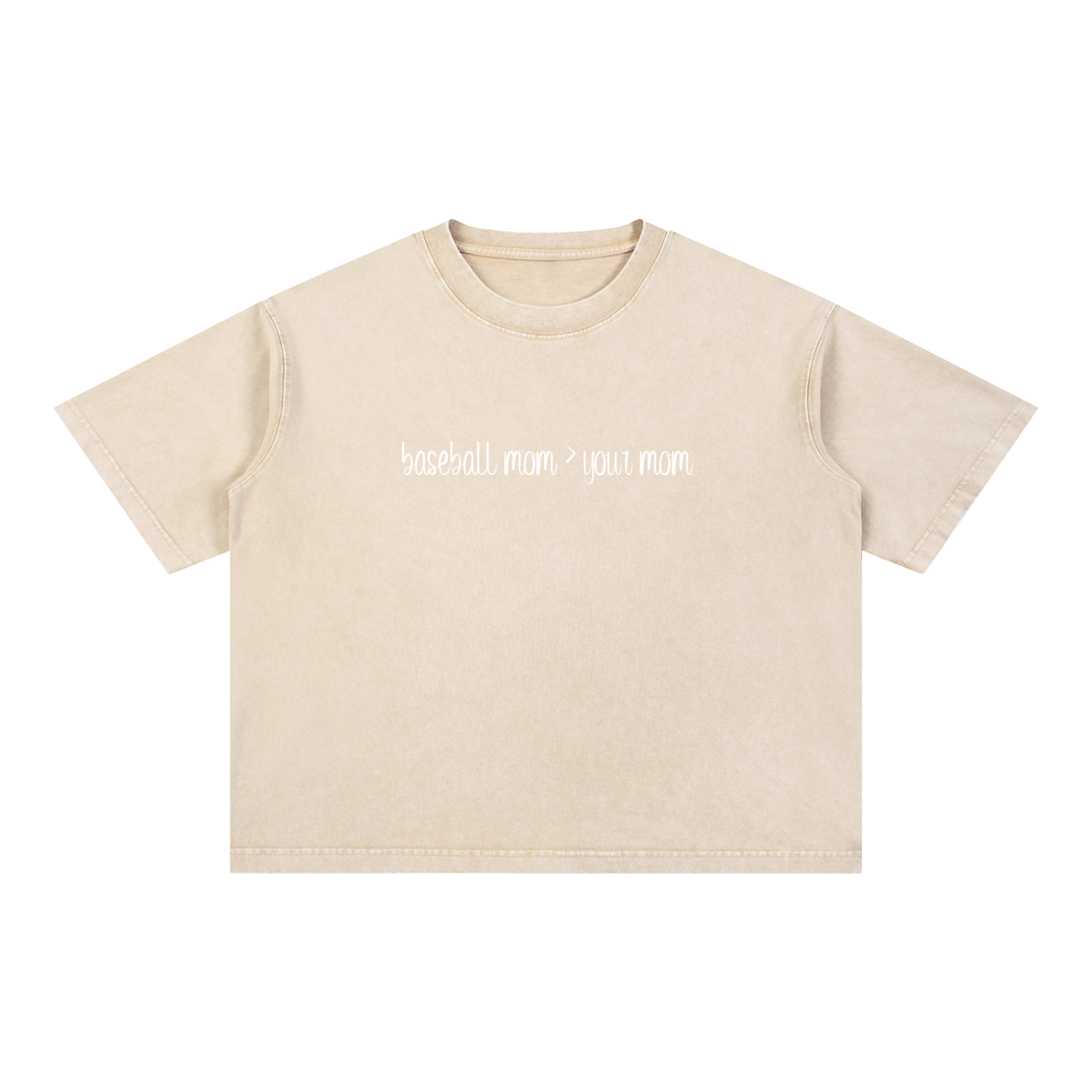 Mineral Wash Boxy Cotton T-Shirt YOUR MOM