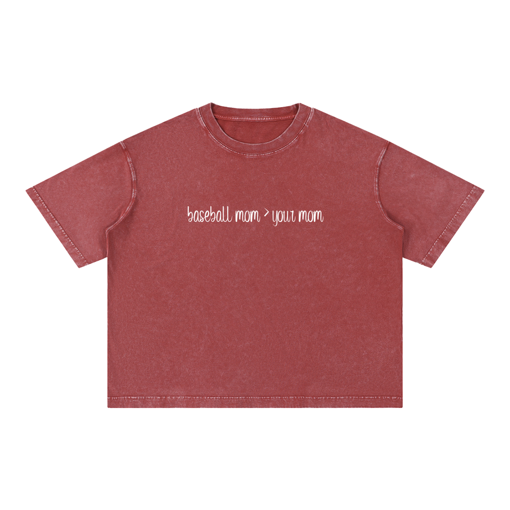 Mineral Wash Boxy Cotton T-Shirt YOUR MOM