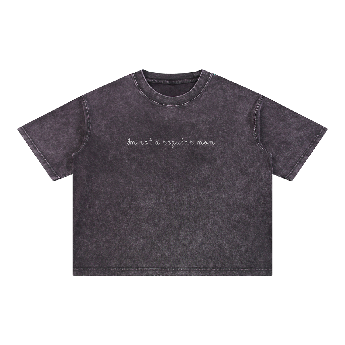 Mineral Wash Boxy Cotton T-Shirt Regular Mom
