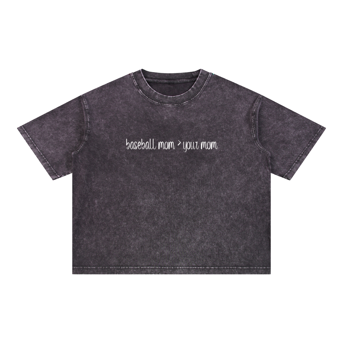 Mineral Wash Boxy Cotton T-Shirt YOUR MOM