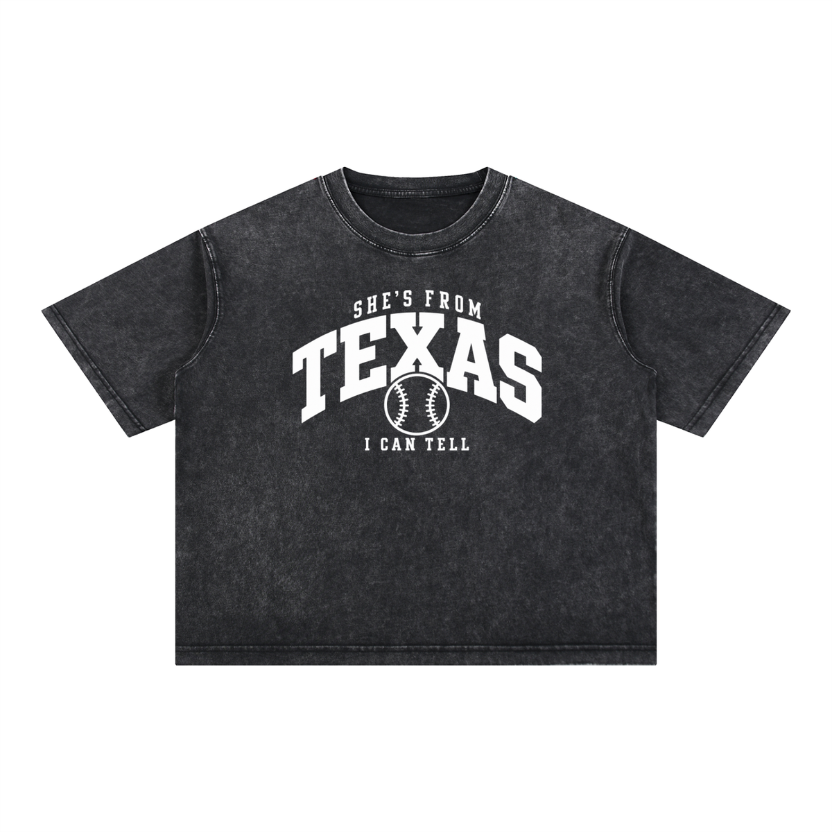 Mineral Wash Boxy Cotton T-Shirt TEXAS