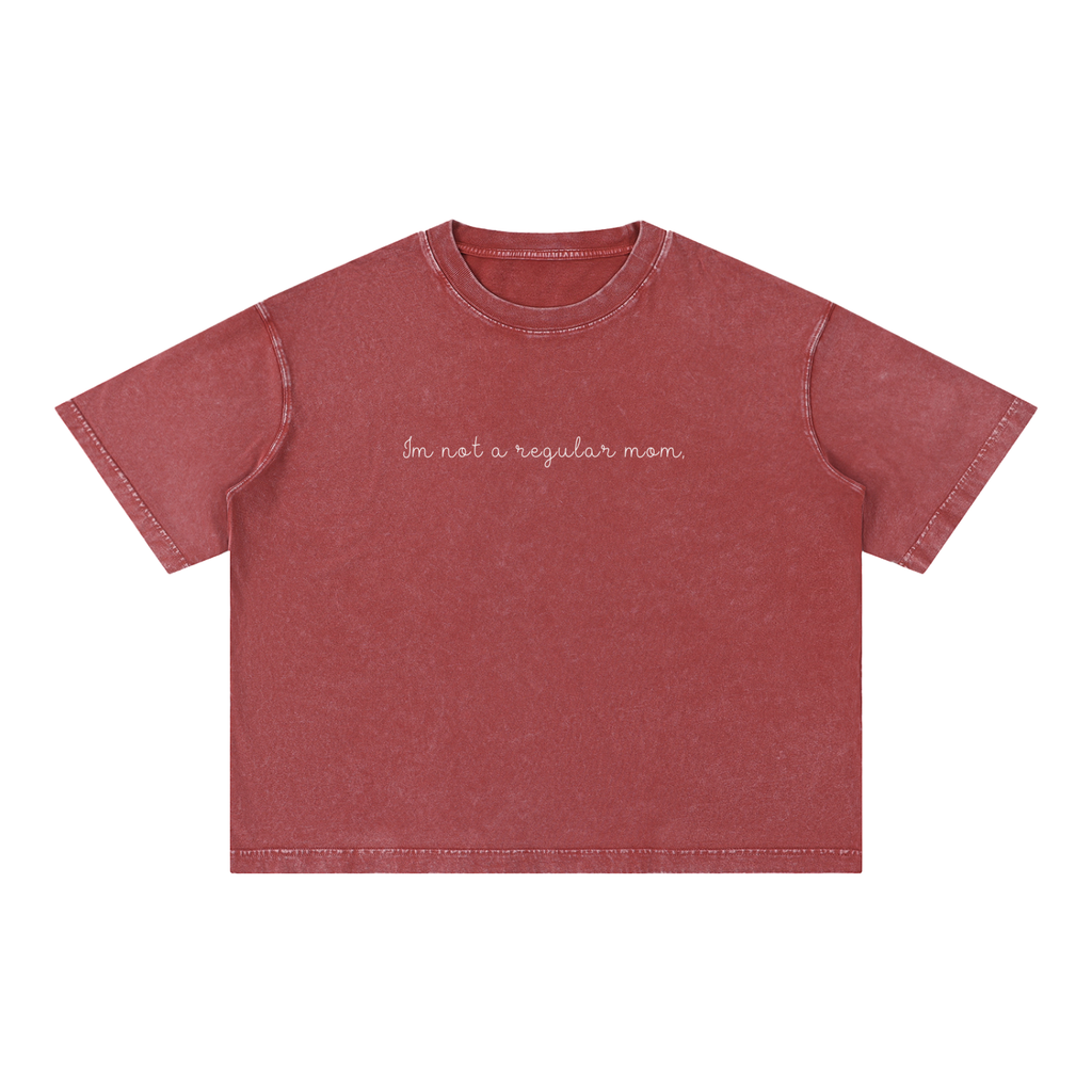 Mineral Wash Boxy Cotton T-Shirt Regular Mom