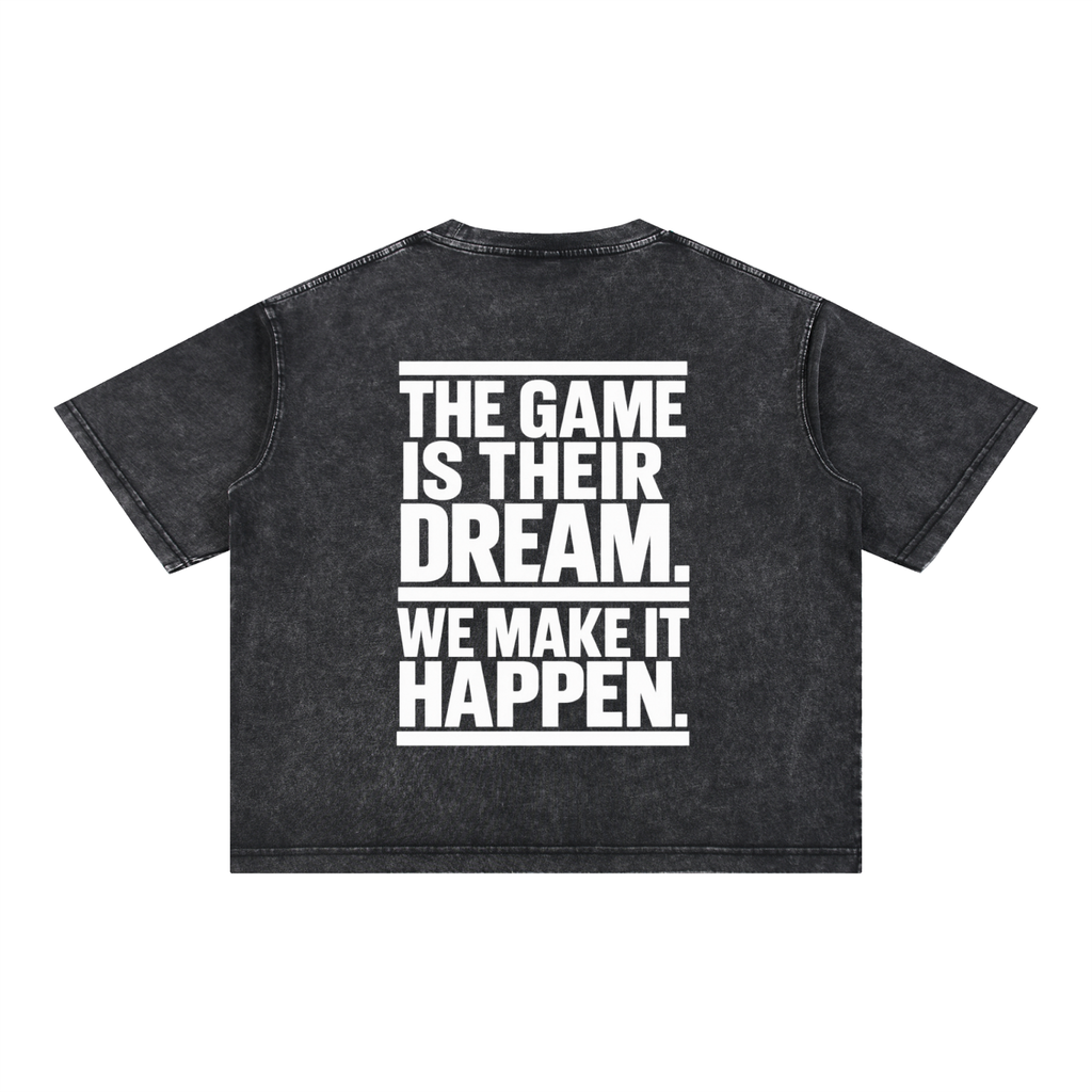 Mineral Wash Boxy Cotton T-Shirt Make it Happen