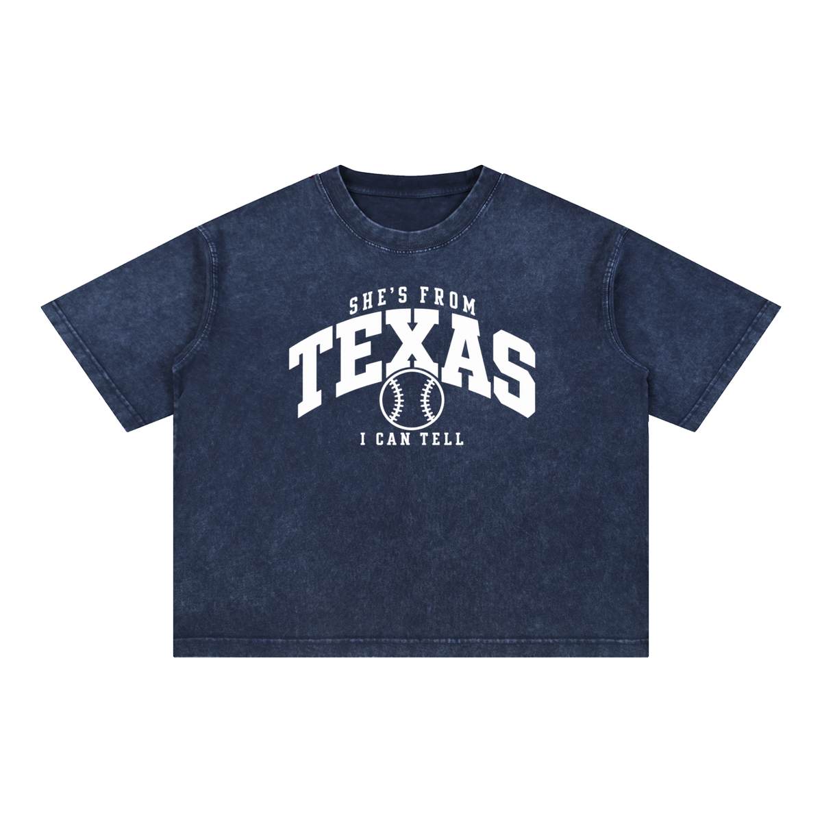 Mineral Wash Boxy Cotton T-Shirt TEXAS